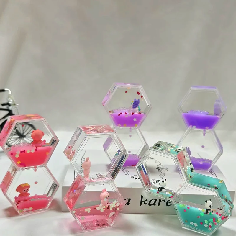 Double Rhombus Shaped Liquid Hourglass Ornament