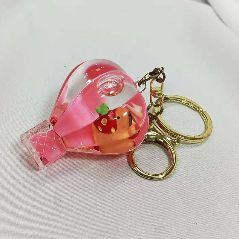 Hot Air Balloon Liquid Keychain