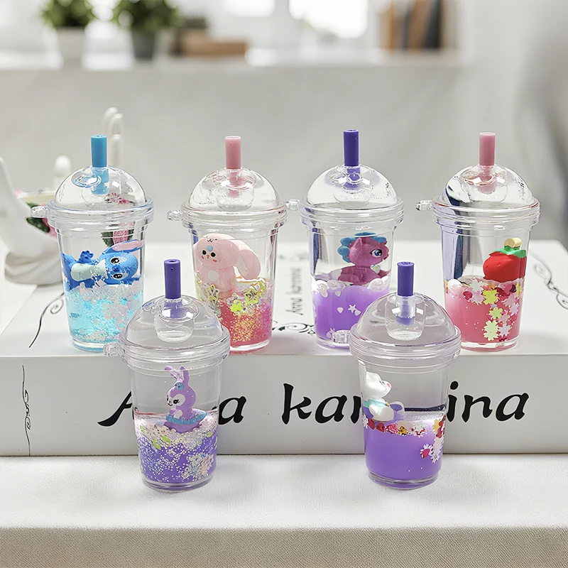 Liquid Milk Tea Cup Keychain